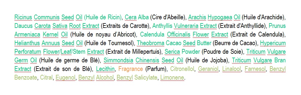 Baume lèvres dr. Hauschka Composition