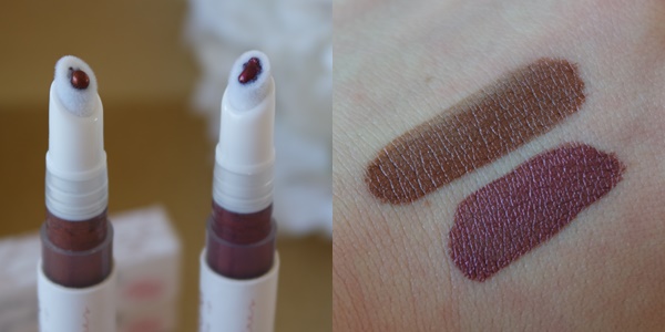 swatches couleur caramel fards liquides