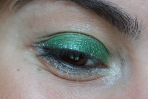 Monday Shadow Challenge argent emeraude maquillage