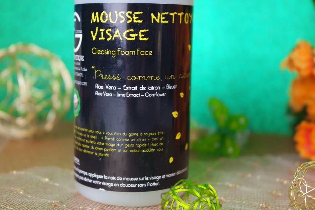 fg cosmetique mousse nettoyante citron