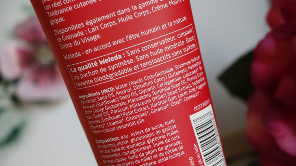 Liste inci weleda creme douche grenade