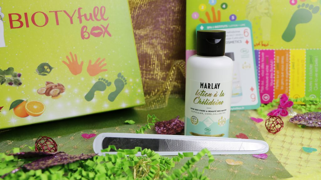 biotyfull box marlay cosmetics lotion chelidoine revue