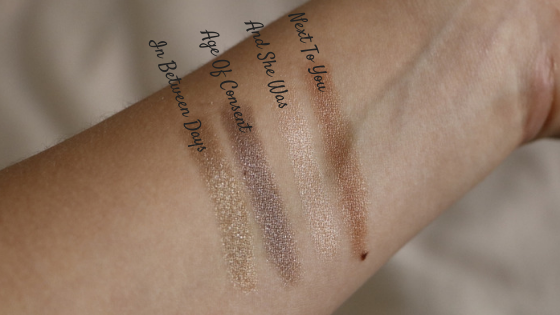 Ilia beauty Swatch Ombre paupiere stick and she was in between days age of consent next to you 