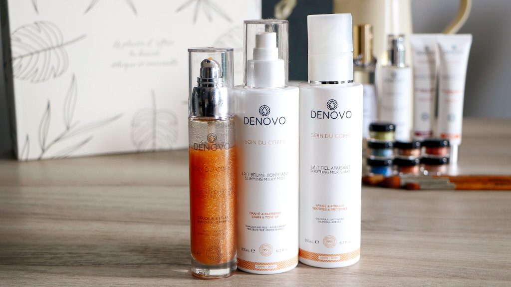 soins corps denovo huile pailletée naturelle lait corps